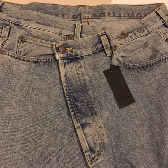 R13 Wide Leg Cross Over Denim Jeans - Picture 9 of 14